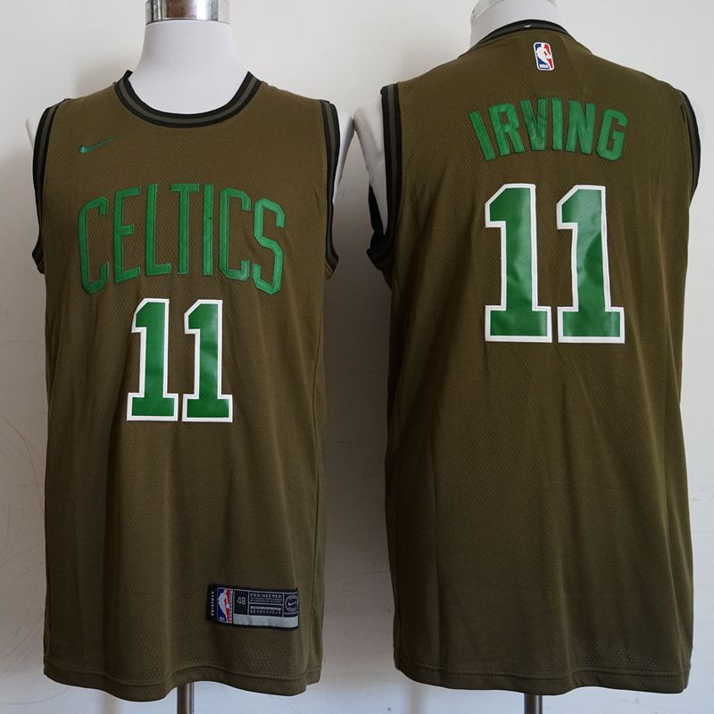 Men Boston Celtics #11 Irving Military green Game Nike NBA Jerseys->boston celtics->NBA Jersey